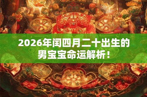 2026年闰四月二十出生的男宝宝命运解析！