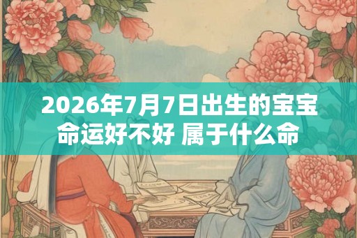 2026年7月7日出生的宝宝命运好不好 属于什么命
