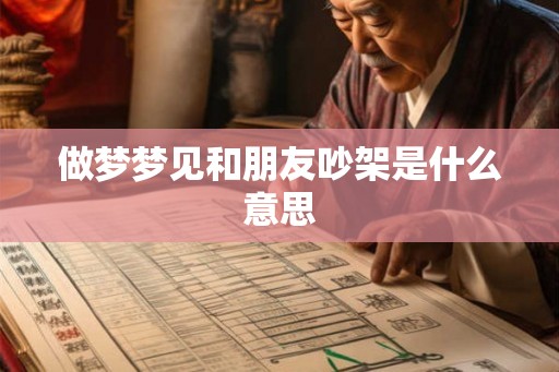 做梦梦见和朋友吵架是什么意思 做梦梦见和朋友吵架是什么意思