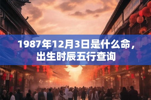 1987年12月3日是什么命，出生时辰五行查询