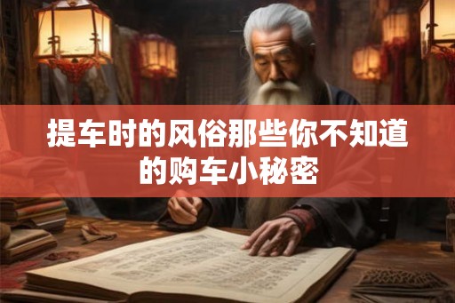 提车时的风俗那些你不知道的购车小秘密