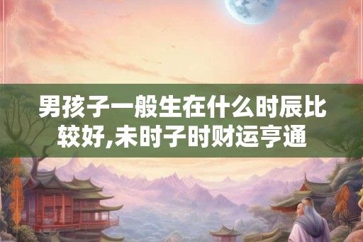 男孩子一般生在什么时辰比较好,未时子时财运亨通
