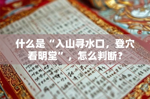 什么是“入山寻水口，登穴看明堂”，怎么判断？