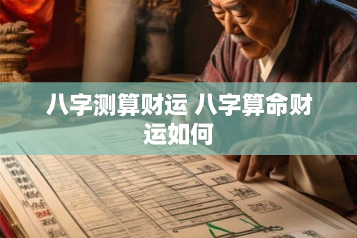 八字测算财运 八字算命财运如何