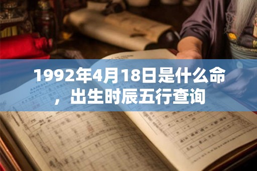 1992年4月18日是什么命,出生时辰五行查询 1992年4月18日是什么命,出生时辰五行查询