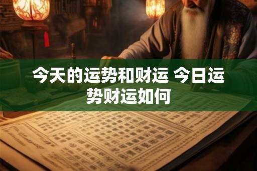 今天的运势和财运 今日运势财运如何 今天的运势和财运 今日运势财运如何