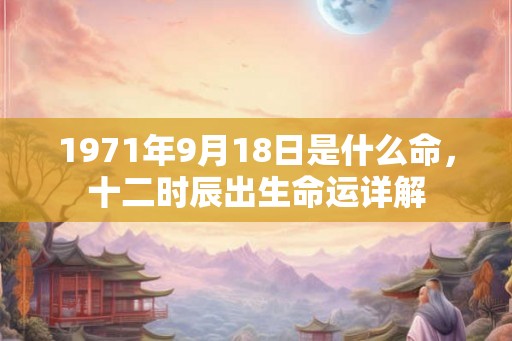 1971年9月18日是什么命,十二时辰出生命运详解 1971年9月18日是什么命,十二时辰出生命运详解