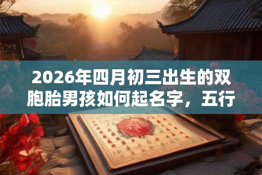 2026年四月初三出生的双胞胎男孩如何起名字，五行属什么