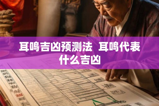 耳鸣吉凶预测法  耳鸣代表什么吉凶