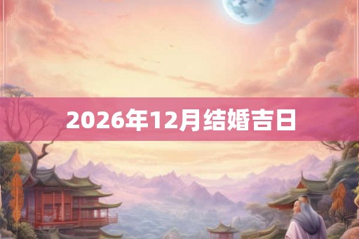 2026年12月结婚吉日