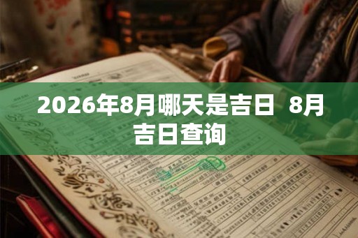 2026年8月哪天是吉日  8月吉日查询