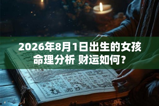 2026年8月1日出生的女孩命理分析 财运如何？