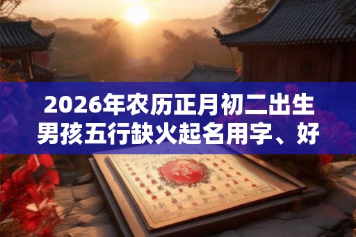 2026年农历正月初二出生男孩五行缺火起名用字、好听名字大全