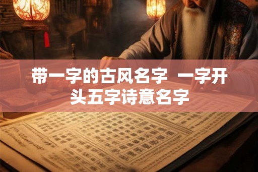 带一字的古风名字  一字开头五字诗意名字