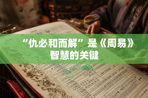 “仇必和而解”是《周易》智慧的关键
