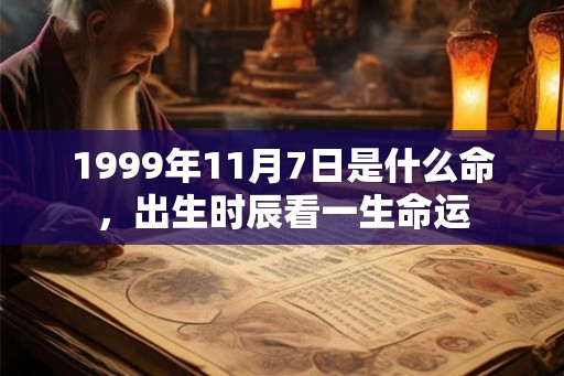 1999年11月7日是什么命，出生时辰看一生命运