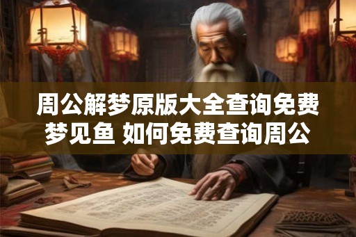 周公解梦原版大全查询免费梦见鱼 如何免费查询周公解梦原版大全中梦见鱼的解释