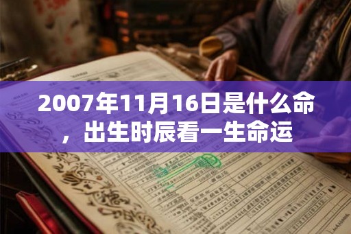 2007年11月16日是什么命，出生时辰看一生命运