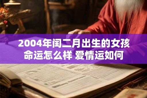 2004年闰二月出生的女孩命运怎么样 爱情运如何