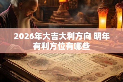 2026年大吉大利方向 明年有利方位有哪些