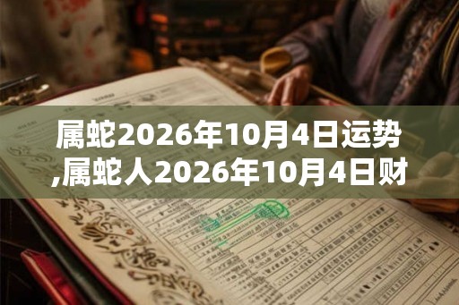 属蛇2026年10月4日运势,属蛇人2026年10月4日财运,生肖蛇2026年10月4日运势
