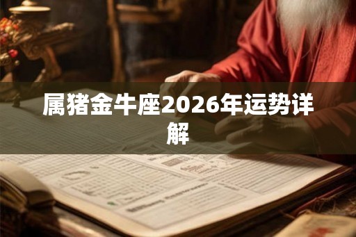 属猪金牛座2026年运势详解