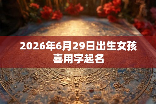 2026年6月29日出生女孩喜用字起名