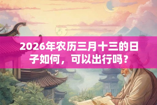 2026年农历三月十三的日子如何，可以出行吗？