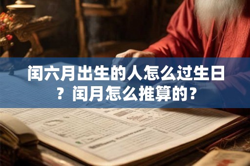 闰六月出生的人怎么过生日？闰月怎么推算的？