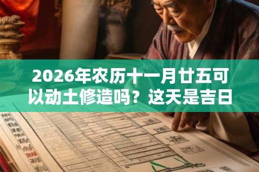 2026年农历十一月廿五可以动土修造吗？这天是吉日吗？