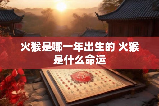 火猴是哪一年出生的 火猴是什么命运