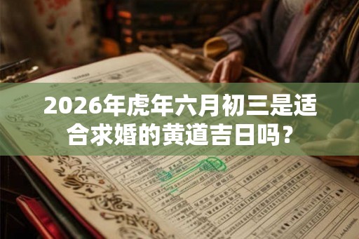 2026年虎年六月初三是适合求婚的黄道吉日吗？