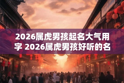 2026属虎男孩起名大气用字 2026属虎男孩好听的名字