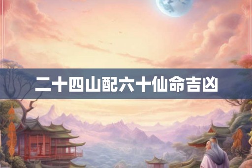 二十四山配六十仙命吉凶 二十四山配六十仙命吉凶