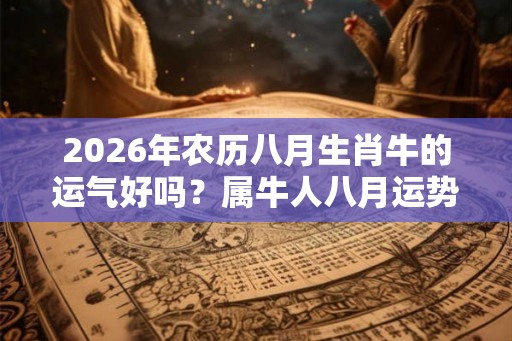 2026年农历八月生肖牛的运气好吗？属牛人八月运势分析