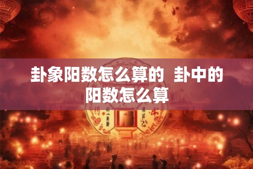 卦象阳数怎么算的 卦中的阳数怎么算 卦象阳数怎么算的 卦中的阳数怎么算