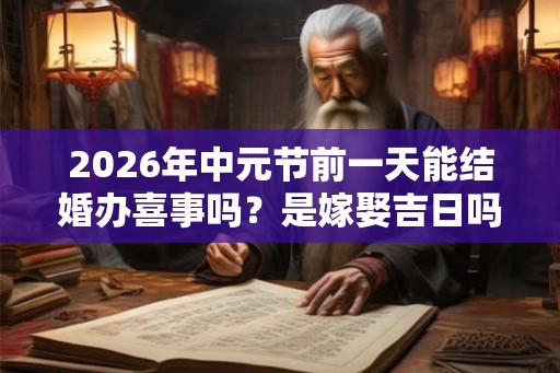 2026年中元节前一天能结婚办喜事吗？是嫁娶吉日吗？
