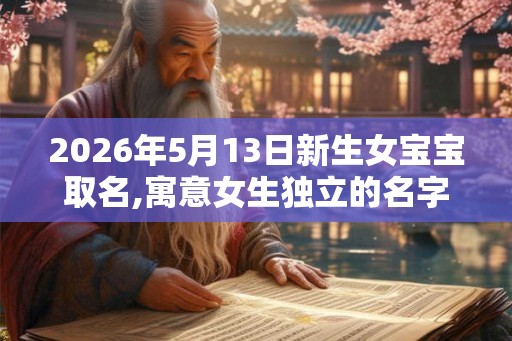 2026年5月13日新生女宝宝取名,寓意女生独立的名字