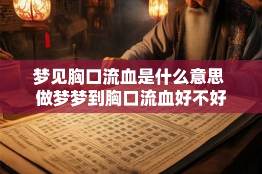 梦见胸口流血是什么意思 做梦梦到胸口流血好不好
