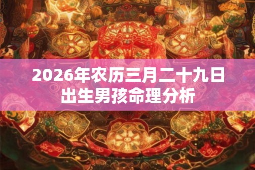 2026年农历三月二十九日出生男孩命理分析