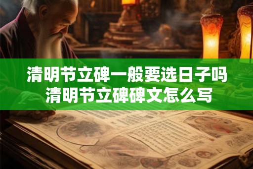 清明节立碑一般要选日子吗 清明节立碑碑文怎么写