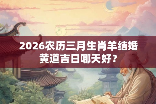 2026农历三月生肖羊结婚黄道吉日哪天好? 2026农历三月生肖羊结婚黄道吉日哪天好?