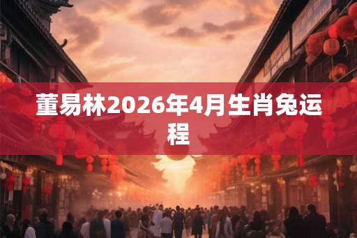 董易林2026年4月生肖兔运程