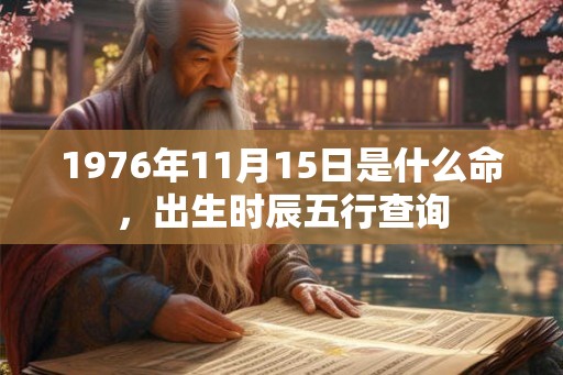 1976年11月15日是什么命，出生时辰五行查询