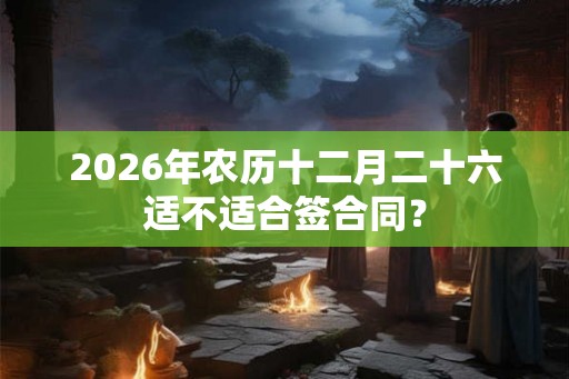 2026年农历十二月二十六适不适合签合同？