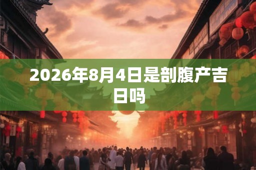 2026年8月4日是剖腹产吉日吗