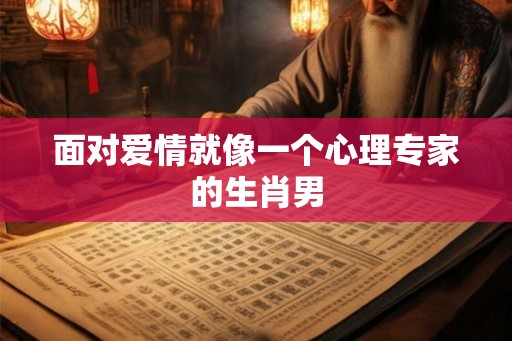 面对爱情就像一个心理专家的生肖男