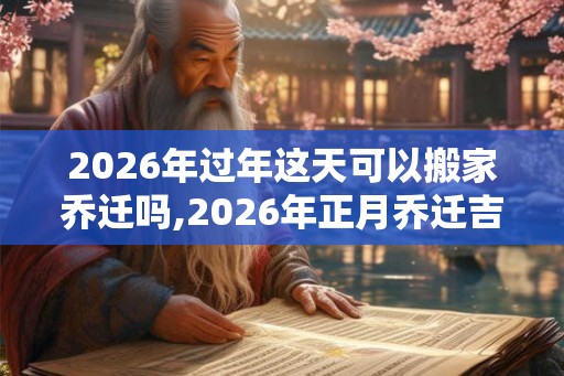 2026年过年这天可以搬家乔迁吗,2026年正月乔迁吉日
