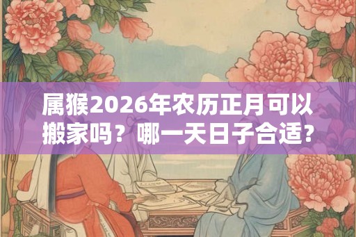 属猴2026年农历正月可以搬家吗？哪一天日子合适？