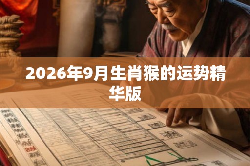 2026年9月生肖猴的运势精华版